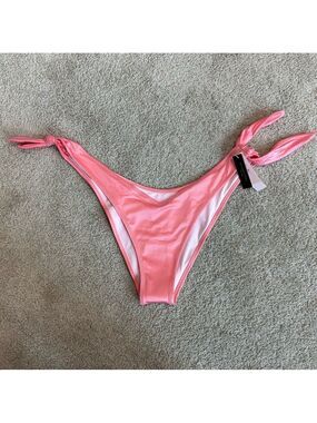 Victoria’s Secret coral pink side tie bikini bottoms Sz M NWT